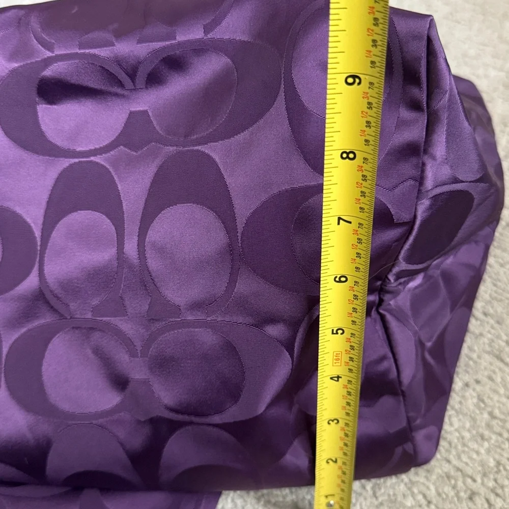 Coach Signature Travel Weekender Toe Bag Purple Signature Satin Tote - Picture 5 of 12
